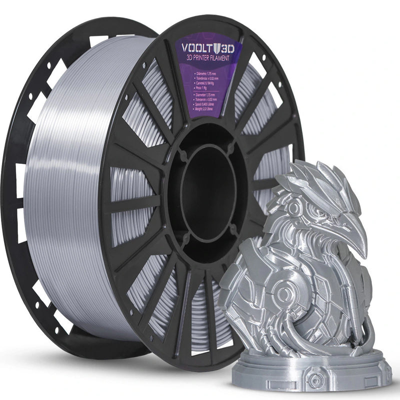 Filamento PLA Alumínio V-Silk High Speed Premium - 1Kg